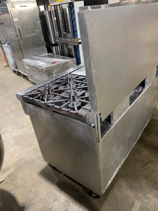 Southbend Commercial Stainless Steel Natural Gas Powered 8 Burner/Hot Plate Split Top Range & Double Oven Combo! With Back Splash! With Wired Oven Rack! With Casters! - Image 4 of 10