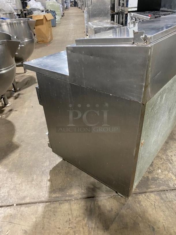 Leader Commercial Stainless Steel 4 Door Refrigerated Bain Marie Style Mega Top Pizza Prep Table! With Poly Coated Wire Rack! Model: ESPT96SC SN: NB10E0462! 115V! On Casters! - Image 3 of 9