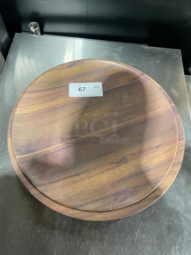 Carlisle Epicure Series Commercial Acacia Grain Style Melamine Round Platters/Trays! Model: EAG0669! ALL ONE MONEY! - Image 1 of 4