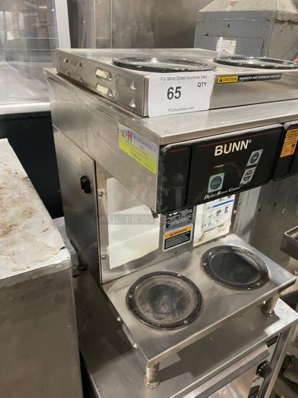 Bunn Commercial Stainless Steel Electric Powered Countertop Automatic Twin Coffee Brewer! With 2 Upper & 2 Lower Warmers! With Digital Controls! Model: CDBC2/2TWIN SN: TWIN055798! 120/208-240V 1 Phase! On Legs! - Image 2 of 9