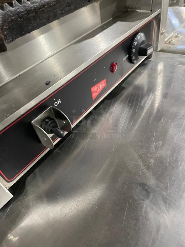 Cecilware Commercial Stainless Steel Electric Powered Countertop Panini Sandwich Press Grill! With Grooved Grates & Side Handles! Model: SG-1LG-120 SN: N727448! 120V! On Legs! - Image 8 of 9