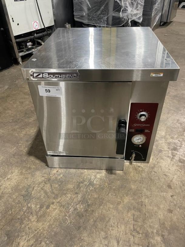 Southbend Strato Steam Series Commercial Stainless Steel Electric Powered Countertop Steamer! With Built In Pan Holding Rack! Model: STRE-5D SN: 11C22568! 208V 3 Phase! - Image 1 of 8