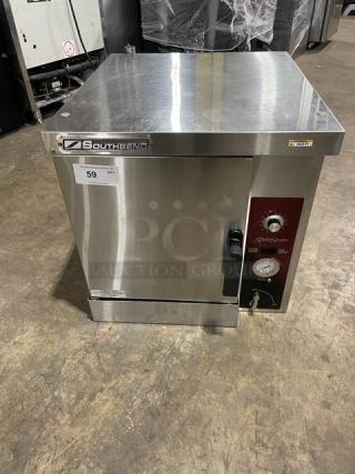 Southbend Strato Steam Series Commercial Stainless Steel Electric Powered Countertop Steamer! With Built In Pan Holding Rack! Model: STRE-5D SN: 11C22568! 208V 3 Phase!