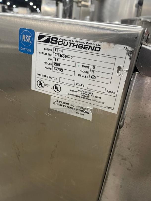 Southbend Simple Steam Series Commercial Stainless Steel Electric Powered Countertop 5-Pan Steamer! With Built In Pan Holding Rack! Model: EZ-5 SN: 07F46349-2! 208V 1 Phase! - Image 5 of 8