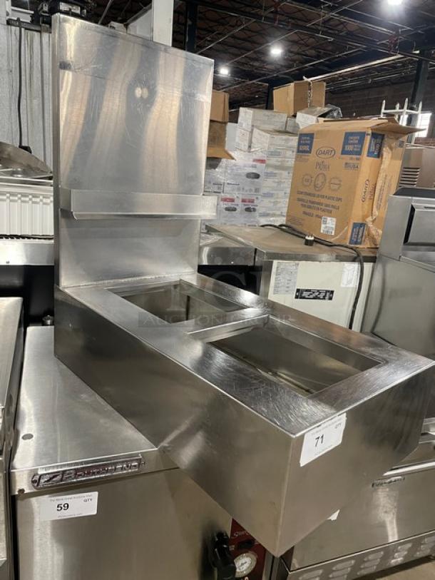 Custom Commercial Stainless Steel 2 Compartment Condiment/Silverware Organizer! With Back Splash! - Image 2 of 7