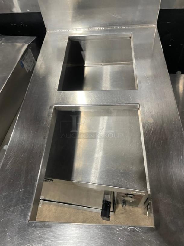 Custom Commercial Stainless Steel 2 Compartment Condiment/Silverware Organizer! With Back Splash! - Image 4 of 7