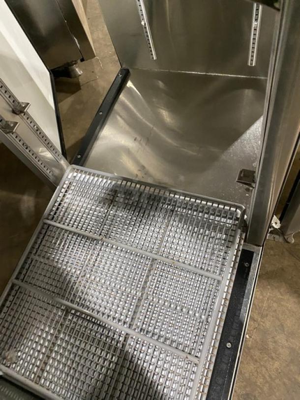 Glastender Commercial Stainless Steel 2 Door Pass-Thru Back Bar Cooler! With Poly Coated Wire Rack! Model: NPT52-L6-SNH SN: 134125922N! 115V 1 Phase! On Legs! - Image 6 of 8