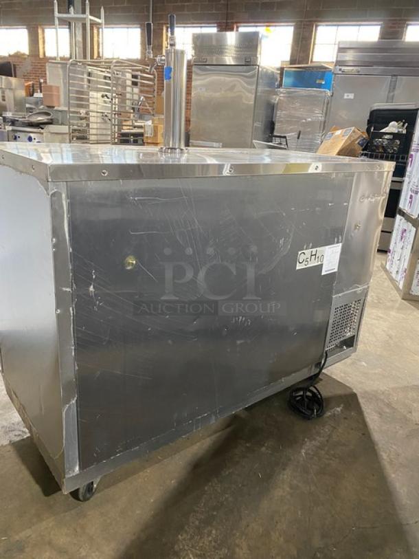 Atosa Commercial Stainless Steel 2 Door Back Bar Cooler/Direct Draw Kegerator! With Single Tower Double Tap! With Drip Tray! Model: MKC58 SN: MKC58AUS10031B091600C40018! 115V 1 Phase! On Casters! - Image 4 of 11