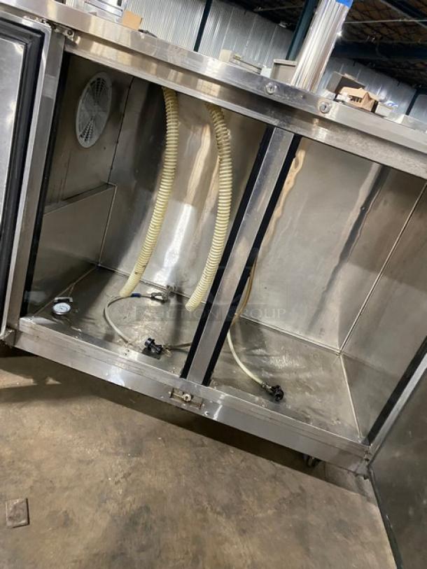 Atosa Commercial Stainless Steel 2 Door Back Bar Cooler/Direct Draw Kegerator! With Single Tower Double Tap! With Drip Tray! Model: MKC58 SN: MKC58AUS10031B091600C40018! 115V 1 Phase! On Casters! - Image 7 of 11