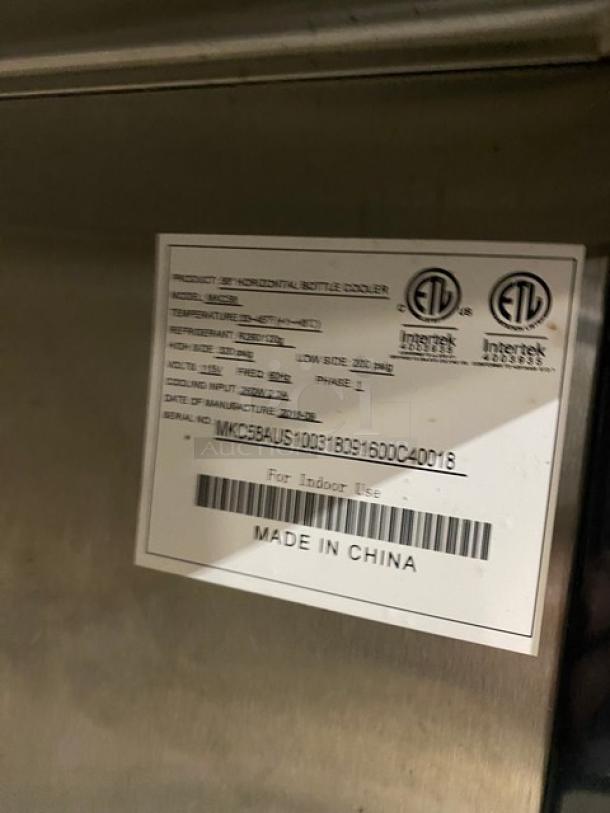 Atosa Commercial Stainless Steel 2 Door Back Bar Cooler/Direct Draw Kegerator! With Single Tower Double Tap! With Drip Tray! Model: MKC58 SN: MKC58AUS10031B091600C40018! 115V 1 Phase! On Casters! - Image 9 of 11