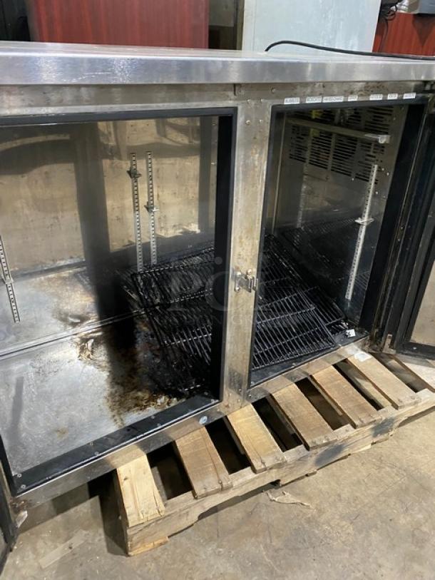 Perlick Commercial Black Powder Coated 2 Door Back Bar Cooler! With Stainless Steel Worktop! With Poly Coated Wire Racks! Model: BBS60-RO SN: 808080! 115V 1 Phase! - Image 5 of 7