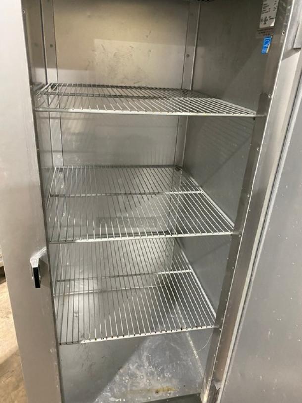 Traulsen Commercial Stainless Steel Solid Single Door Reach In Freezer! Energy Star Certified! With Poly Coated Wire Racks! Model: G12010 SN: T93868D05! 115V 1 Phase! On Casters! - Image 5 of 9