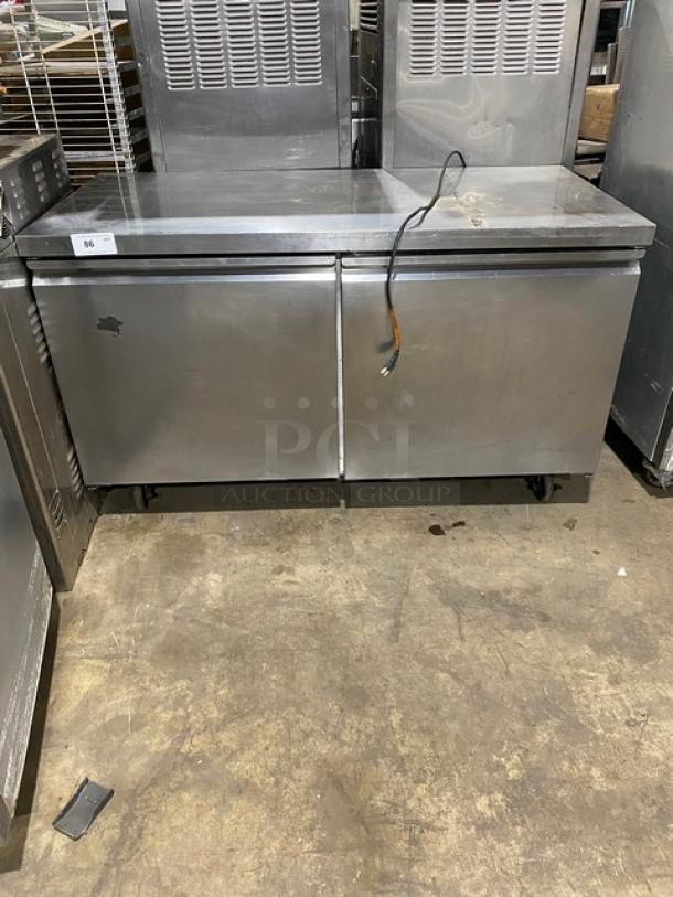 Avantco Commercial Stainless Steel 2 Door Undercounter Worktop Refrigerator! With Poly Coated Wire Racks! Model: 178SSUC60RHC SN: 6605250617120512! 115V! On Casters! - Image 1 of 7