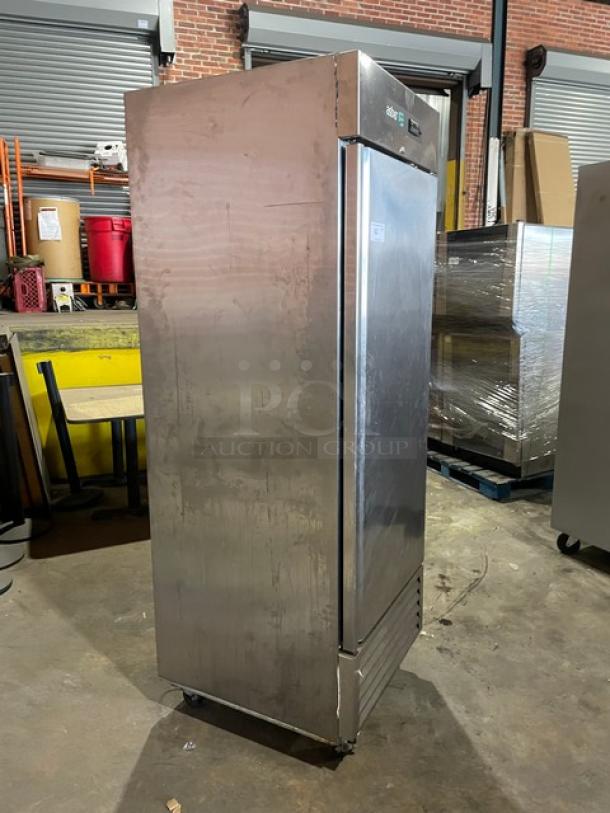 Asber! 2020 Late Model! Commercial Stainless Steel Solid Single Door Reach In Freezer! With Poly Coated Wire Rack! Model: ARF23HF SN: 8102089936! 115V 1 Phase! On Casters! - Image 2 of 9