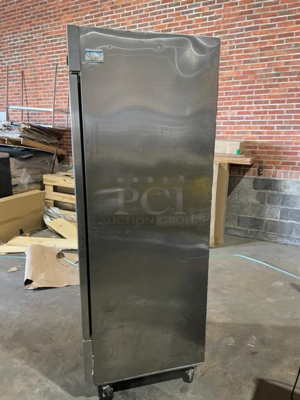 Asber! 2020 Late Model! Commercial Stainless Steel Solid Single Door Reach In Freezer! With Poly Coated Wire Rack! Model: ARF23HF SN: 8102089936! 115V 1 Phase! On Casters! - Image 3 of 9