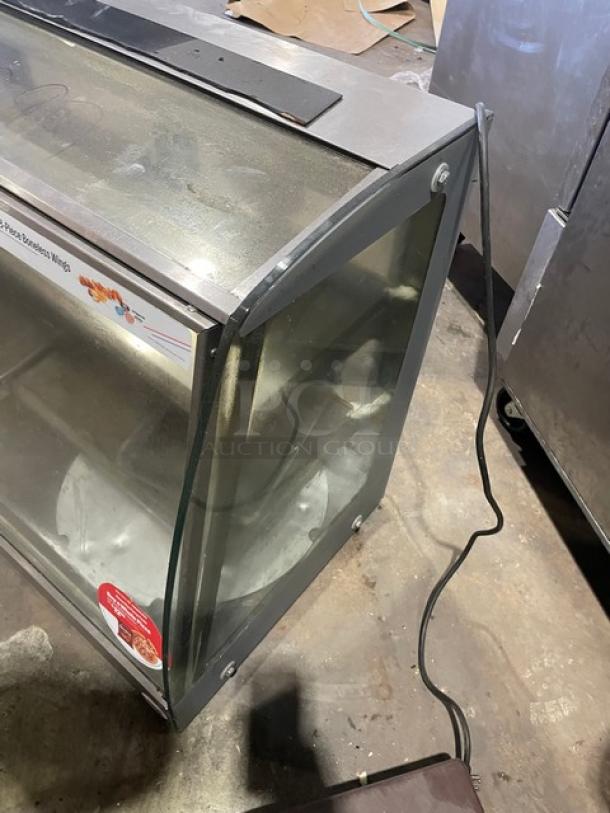 Vendo 7-Eleven Style Commercial Stainless Steel Slanted Glass Electric Powered Countertop Heated Display Showcase! With Rear Sliding Doors! - Image 2 of 8