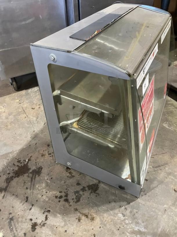 Vendo 7-Eleven Style Commercial Stainless Steel Slanted Glass Electric Powered Countertop Heated Display Showcase! With Rear Sliding Doors! - Image 3 of 8