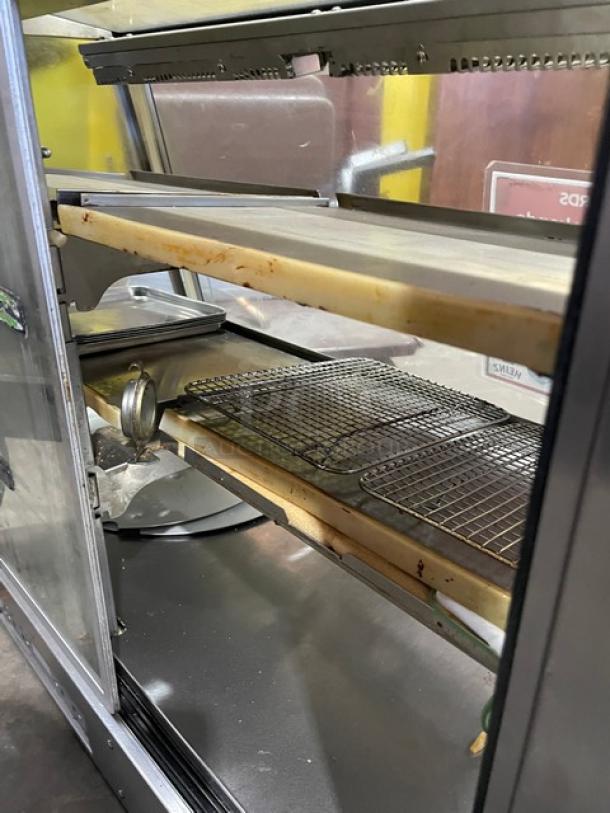 Vendo 7-Eleven Style Commercial Stainless Steel Slanted Glass Electric Powered Countertop Heated Display Showcase! With Rear Sliding Doors! - Image 5 of 8