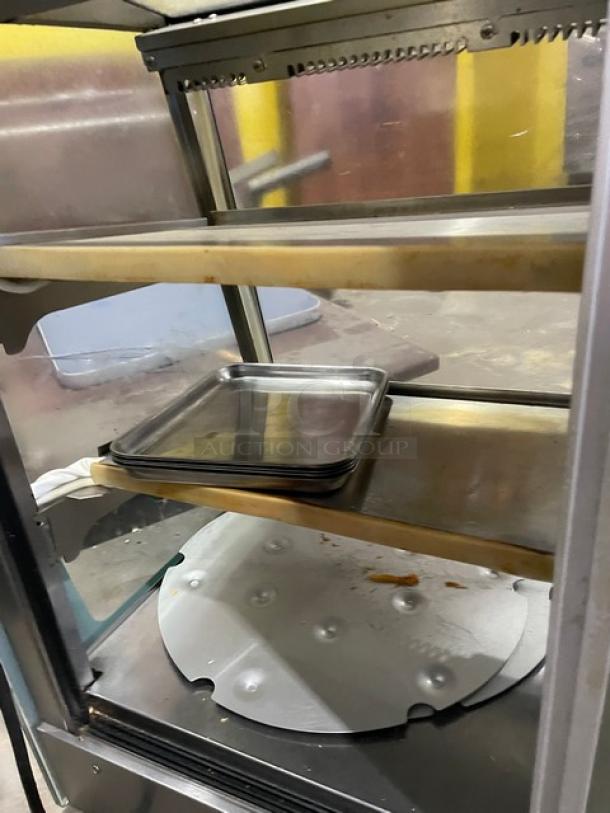 Vendo 7-Eleven Style Commercial Stainless Steel Slanted Glass Electric Powered Countertop Heated Display Showcase! With Rear Sliding Doors! - Image 7 of 8