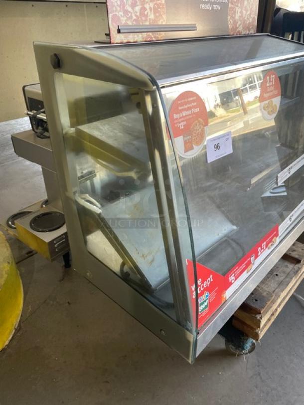 Vendo 7-Eleven Style Commercial Stainless Steel Slanted Glass Electric Powered Countertop Heated Display Showcase! With Rear Sliding Doors! - Image 2 of 8