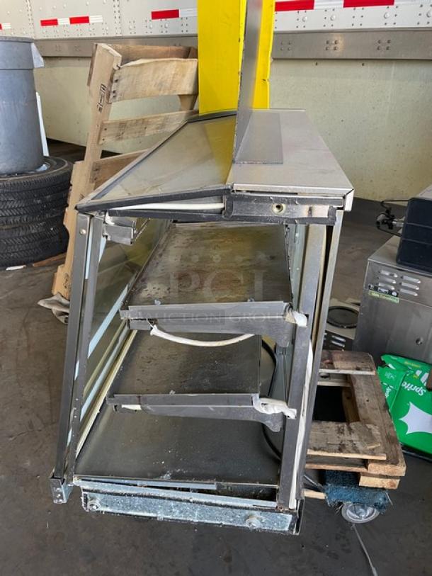 Vendo 7-Eleven Style Commercial Stainless Steel Slanted Glass Electric Powered Countertop Heated Display Showcase! With Rear Sliding Doors! - Image 3 of 8