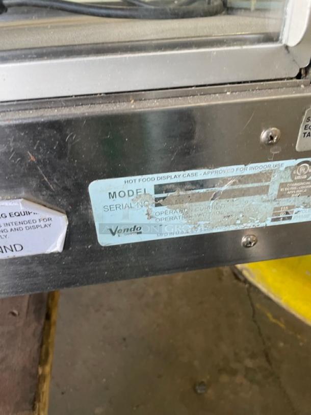 Vendo 7-Eleven Style Commercial Stainless Steel Slanted Glass Electric Powered Countertop Heated Display Showcase! With Rear Sliding Doors! - Image 6 of 8