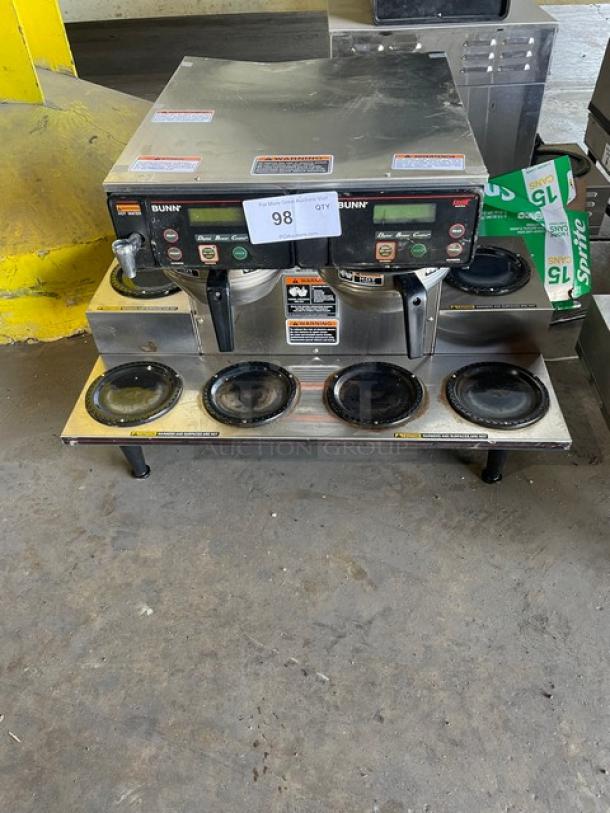 Bunn Commercial Stainless Steel Electric Powered Countertop Automatic Twin Coffee Brewer! With 6 Warming Plates & Hot Water Dispenser! With Stainless Steel Brew Basket! Model: AXIOM 0/6 TWIN SN: AXTN031012! 120/208-240V 1 Phase! On Legs! - Image 1 of 9