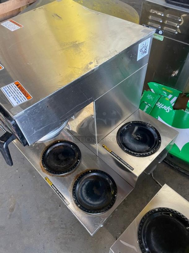 Bunn Commercial Stainless Steel Electric Powered Countertop Automatic Twin Coffee Brewer! With 6 Warming Plates & Hot Water Dispenser! With Stainless Steel Brew Basket! Model: AXIOM 0/6 TWIN SN: AXTN031012! 120/208-240V 1 Phase! On Legs! - Image 2 of 9