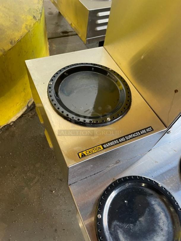 Bunn Commercial Stainless Steel Electric Powered Countertop Automatic Twin Coffee Brewer! With 6 Warming Plates & Hot Water Dispenser! With Stainless Steel Brew Basket! Model: AXIOM 0/6 TWIN SN: AXTN031012! 120/208-240V 1 Phase! On Legs! - Image 6 of 9