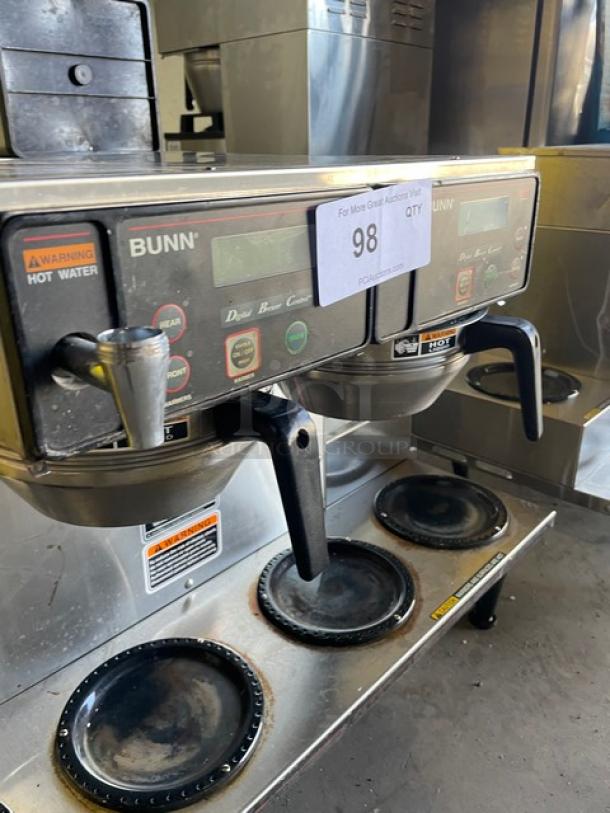 Bunn Commercial Stainless Steel Electric Powered Countertop Automatic Twin Coffee Brewer! With 6 Warming Plates & Hot Water Dispenser! With Stainless Steel Brew Basket! Model: AXIOM 0/6 TWIN SN: AXTN031012! 120/208-240V 1 Phase! On Legs! - Image 7 of 9