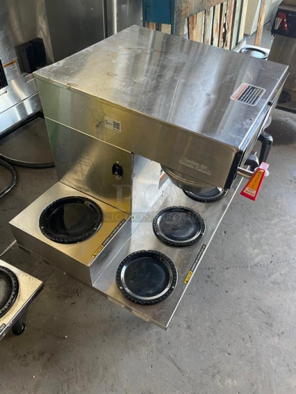 Bunn Commercial Stainless Steel Electric Powered Countertop Automatic Twin Coffee Brewer! With 6 Warming Plates & Hot Water Dispenser! With Stainless Steel Brew Basket! Model: AXIOM 0/6 TWIN SN: AXTN033865! 120/208-240V 1 Phase! On Legs! - Image 3 of 9