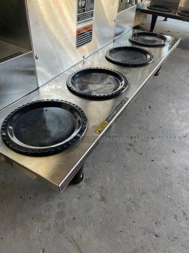 Bunn Commercial Stainless Steel Electric Powered Countertop Automatic Twin Coffee Brewer! With 6 Warming Plates & Hot Water Dispenser! With Stainless Steel Brew Basket! Model: AXIOM 0/6 TWIN SN: AXTN033865! 120/208-240V 1 Phase! On Legs! - Image 5 of 9