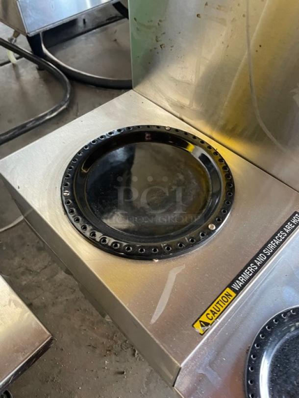 Bunn Commercial Stainless Steel Electric Powered Countertop Automatic Twin Coffee Brewer! With 6 Warming Plates & Hot Water Dispenser! With Stainless Steel Brew Basket! Model: AXIOM 0/6 TWIN SN: AXTN033865! 120/208-240V 1 Phase! On Legs! - Image 6 of 9