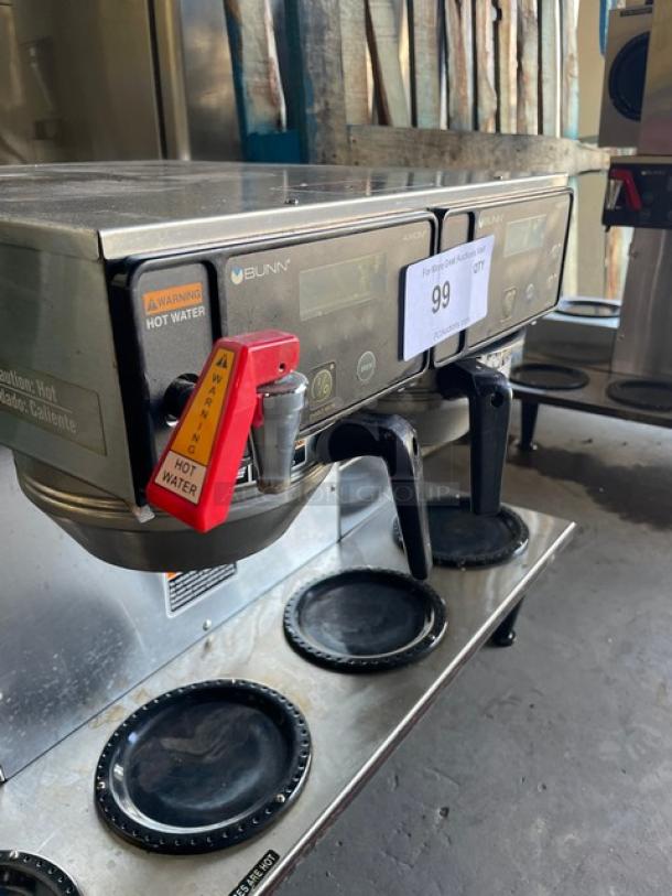 Bunn Commercial Stainless Steel Electric Powered Countertop Automatic Twin Coffee Brewer! With 6 Warming Plates & Hot Water Dispenser! With Stainless Steel Brew Basket! Model: AXIOM 0/6 TWIN SN: AXTN033865! 120/208-240V 1 Phase! On Legs! - Image 7 of 9