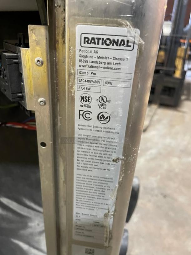 Rational iCombi Pro Series Commercial Stainless Steel Electric Powered Double Stacked Combi Oven! Energy Star Certified! With Wifi! With Built In Pan Holing Racks! Model: LM1000CE.AXXXX SN: E62SJ21052889581! 440/480V! 2X Your Bid Makes One Unit! - Image 5 of 11