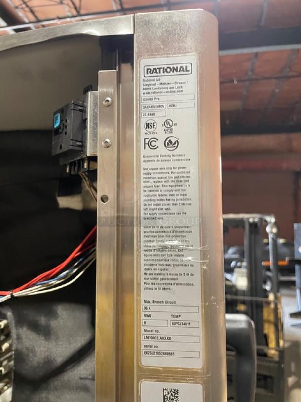 Rational iCombi Pro Series Commercial Stainless Steel Electric Powered Double Stacked Combi Oven! Energy Star Certified! With Wifi! With Built In Pan Holing Racks! Model: LM1000CE.AXXXX SN: E62SJ21052889581! 440/480V! 2X Your Bid Makes One Unit! - Image 6 of 11