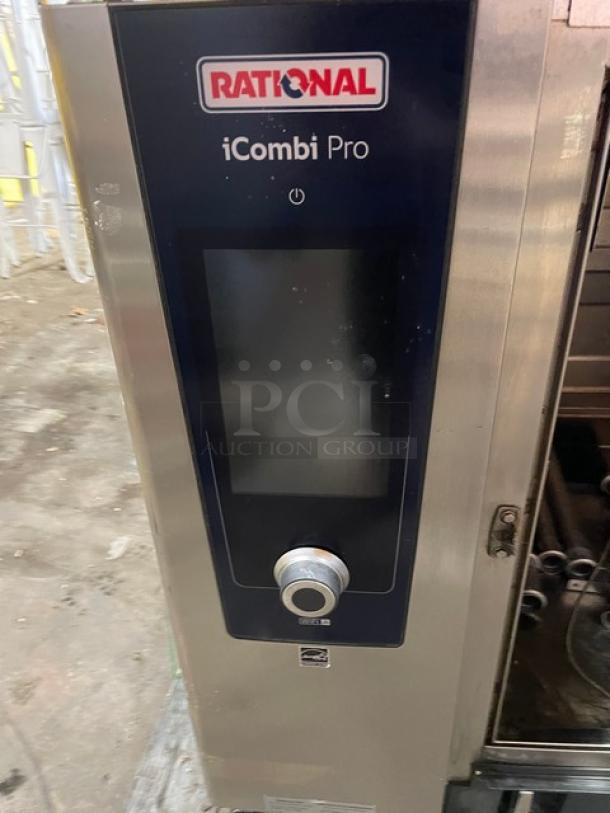 Rational iCombi Pro Series Commercial Stainless Steel Electric Powered Double Stacked Combi Oven! Energy Star Certified! With Wifi! With Built In Pan Holing Racks! Model: LM1000CE.AXXXX SN: E62SJ21052889581! 440/480V! 2X Your Bid Makes One Unit! - Image 10 of 11
