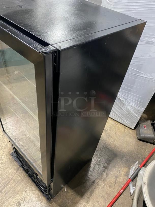 Universal Nolin Commercial Black Single Glass Door Reach In Merchandiser Refrigerator! With Poly Coated Wire Rack! Model: MC260-1! 120V 1 Phase! - Image 4 of 8