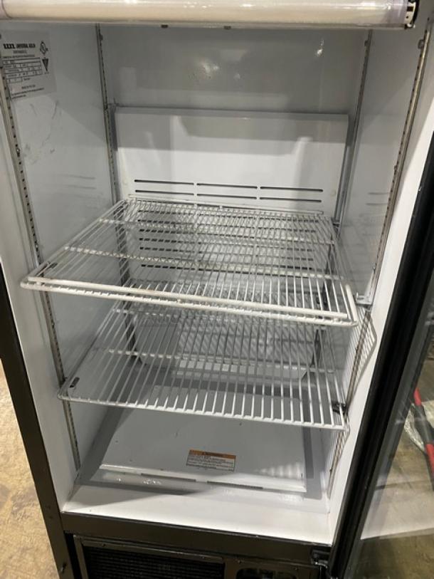 Universal Nolin Commercial Black Single Glass Door Reach In Merchandiser Refrigerator! With Poly Coated Wire Rack! Model: MC260-1! 120V 1 Phase! - Image 5 of 8