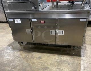 FWE Radiant Heat Series Commercial Stainless Steel Pass-Through Triple Section Undercounter Heated Holding Cabinet! With Individual Controls! Model: HLC-12D-3H-P SN: 154360401! 120V! On Casters!