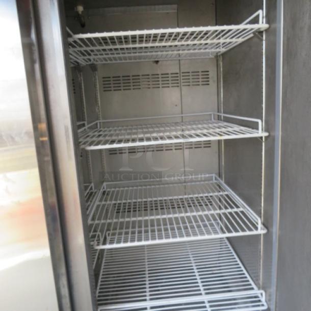 One WORKING SLIS 2 Door Stainless Steel Freezer With 8 Racks On Casters. Model# SUF49A2. 115 Volt. 53.5X32.5X84 - Image 3 of 5