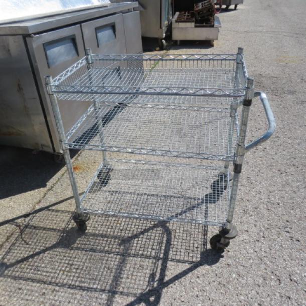 One Metro Cart With 3 Shelves On Casters. 34X18X34 - Image 1 of 1