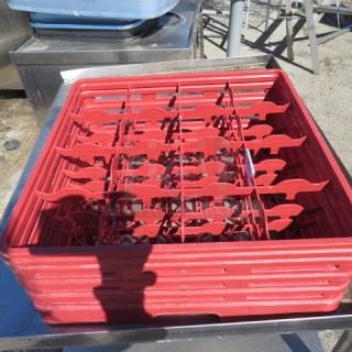 One Ecolab Red 16 Hole 8 Inch Deep  Dishwasher Rack.