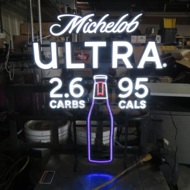 One WORKING Michelob Ultra LED Light. 25X30 - Image 1 of 1