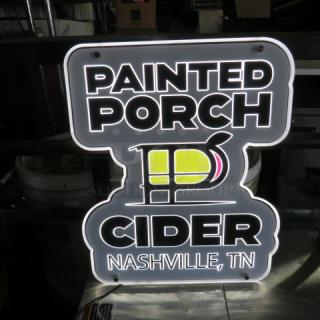 One WORKING Painted Porch Cider LED Light. 13X16