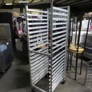 One Aluminum Speed Rack On Casters. 21X26X70