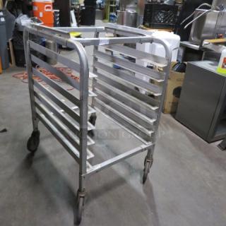 One 1/2 Size Aluminum Speed Rack On Casters. 21X27X35