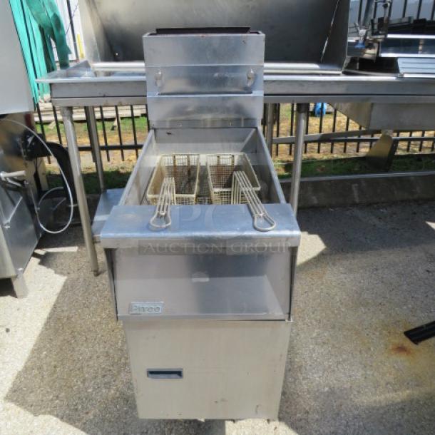 One Pitco Natural Gas Deep Fryer  With 2 Baskets, On Casters. - Image 1 of 2