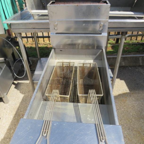 One Pitco Natural Gas Deep Fryer  With 2 Baskets, On Casters. - Image 2 of 2