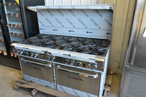 BRAND NEW SCRATCH AND DENT! 2023 Southbend 4601DD Stainless Steel Commercial Propane Gas Powered 10 Burner Range w/ 2 Ovens, Back Splash and Over Shelf. - Image 2 of 10